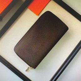 M61723 mode femme portefeuille court longs portefeuilles à double fermeture éclair designers de luxe classiques hommes porte-carte d'embrayage en cuir porte-monnaie wi330a