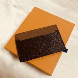M61733 Frankrijk Luxe Designer Women Men Cardhouder Brown Black Black Plaid Canva Leather Good Quality245T