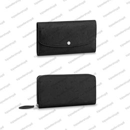 M61867 Designer perforations erretées Femmes hommes Zippy Iris Portefeuille Toile emblématique Real Cow-Hide-Lother Cash Carte Coin Purse Bag221r