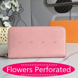 M61867 ZIPPY WALLET Diseñador perforado Organizador para mujer Embrague Cartera de moda de lujo Estuche para tarjetas Monedero Mini Pochette Accessoir255b