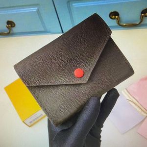 M62472 femmes portefeuille court en cuir classique fermeture à glissière pli portefeuilles en plein air sac à main mode embrayage sacs cartes de crédit sac à main avec boîte
