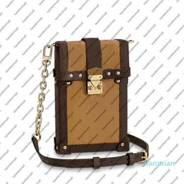 M63913 M67873 Trunk Pochette Canvas Clutch Messenger Femmes Real Leather Designer Square Purse Mini Crossbody Evening Shou315Z