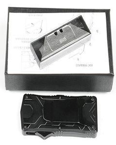M6677 Automatisch tactisch mes SK5 SATIN BLAD CNC Zwarte luchtvaart Aluminium Hendel EDC Pocket Paper Cutter Knives met 5 -dk Blades6504033