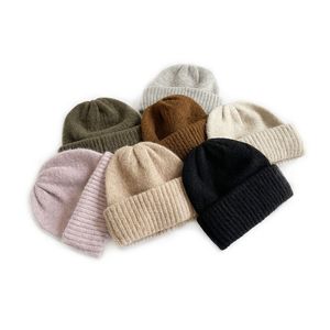 M681 nouveau automne hiver hommes femmes tricoté chapeau couleur Pure crâne bonnets casquettes dame chaud laine chapeaux