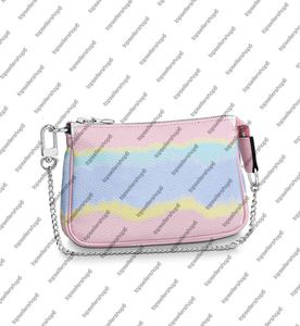 M69269 ESCALE MINI POCHETTE ACCESSIONES Women Giant Canvas Mini Designer Clutch Hobos Small Bag Silver Chain Tie Dye Dye Purse2427818