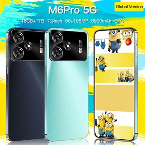 M6Pro 5G Android 8.1 Smartphone Touchscreen Kleurenscherm 4G 8GB 16GB RAM 256GB 64GB 1TB ROM 7,3-inch HD-scherm Zwaartekrachtsensor ondersteunt meerdere talen Mobiele telefoons