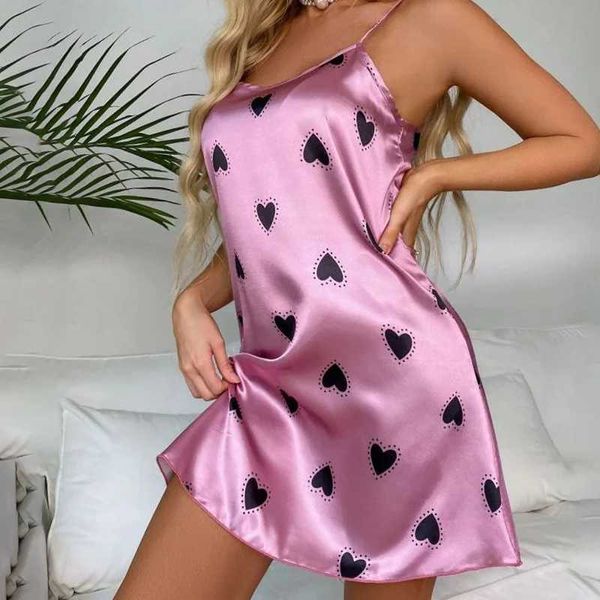 M6wm sexy pyjamas mode dames sling slinger nightss women lingerie satin satin vêtements floral pinging silk sailwearwearwear mini robe d240425