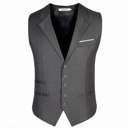 M6XL robe gilets pour hommes Slim Fit hommes costume Gilet Homme Gilet Gilet Homme décontracté sans manches formelle veste d'affaires grande taille 240125