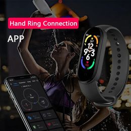 M7 Smart Watch SmartBand Heart Rate Smartwatch Fitness Tracker Bracelet Sport Hyperpreer Sport for Mi Band 7 Men Women 240419