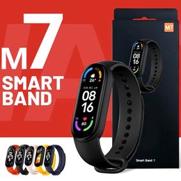M7 Smart Watch Polsbands Men Women SmartBand Heartband Smartwatch Fitness Tracker Blooddruk Sport Smart Bracelet voor MI Band 7 Retail Box
