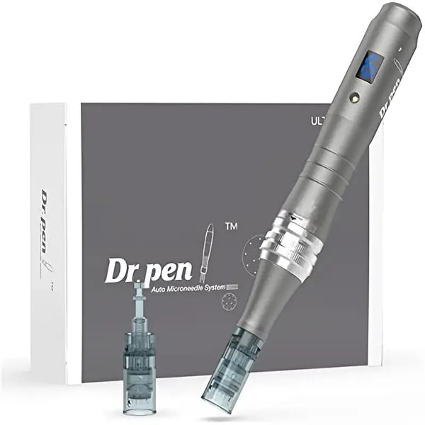 M8 Electric Professional Microneedling Pen - Stylo Derma Auto sans fil - Meilleur kit d'outils de soins de la peau pour le visage et le corps - 2 cartouches à 16 broches