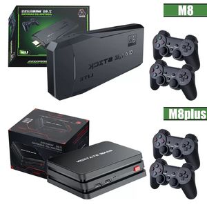 M8 Plus et Consoles de jeux vidéo 2.4G contrôleur sans fil 10000 jeu 64GB Console de poche rétro avec bâton de jeux sans fil