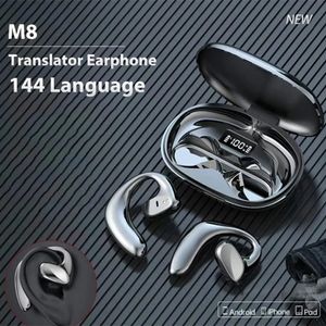 M8 Traduction Headphones 144 LAM8 TRADNGUAGES INSTANT TRADRATION SMART VOCHE Traductor Wireless Bluetooth Traductor Earphone 240430