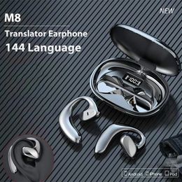 M8 Vertaal Hoofdtelefoon 144 Talen vertalen Direct Smart Voice Translator Wireless Bluetooth Translator oortelefoon 240430