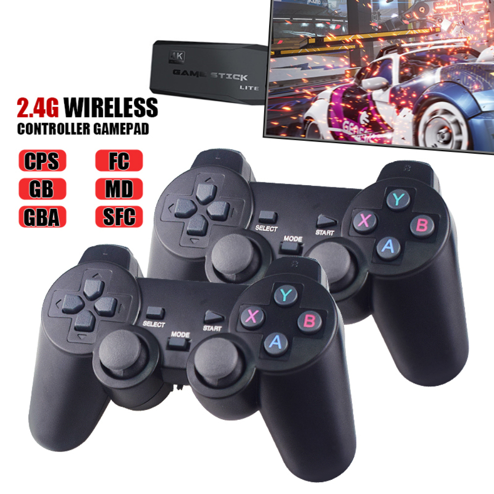 Consoles de jeux vidéo M8 4K 2.4G Double Wireless 10000 Games 64G Retro Classic Game GamePads TV Family Controller pour PS1 / GBA / MD