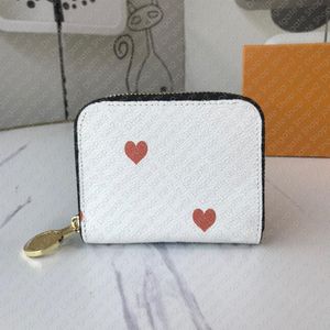 M80305 GAME ON ZIPPY COIN PURSE Designer Femmes Compact Zippy Hearts Symbole Organisateur Portefeuille Porte-clés Pochette Pochette Cles A282w