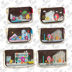 M81762 M81545 M81637 Sérigraphie de Noël MINI POCHETTE ACCESSOIRES FELICIE Portefeuille Clé Pochette Femmes Mode Luxe Designer Coin230T