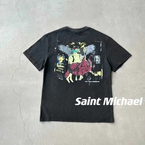 M86o T-shirts de style nouveau pour hommes et femmes Créateur de mode Saint Michel Jésus Salut Vêtements anciens vintage lavés dans les vieux amoureux de la rue