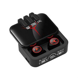 M88 PLUS TWS écouteurs avec bande de puissance 1200mAh 3 styles ligne de charge Gamer HIFI casque écouteurs