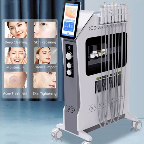 M8D Hydra Machine humide pulvérisation d'oxygène Machine faciale RF EMS marteau chaud et frais Hydra visage Machine de soins de la peau