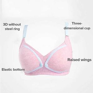 M8J1 Maternité intime le soutien-gorge en coton Summer Summer Breatch Mestor Amélioration des femmes enceinte plus grande taille facile à entrer sans fils D240517