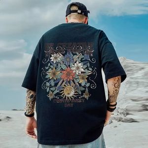 M8xl Men Tshirt Summer Comic Sunflower Imprimé à manches courtes T-shirt Unisexe Oversize Loose Loversclothes Tshirt 240416