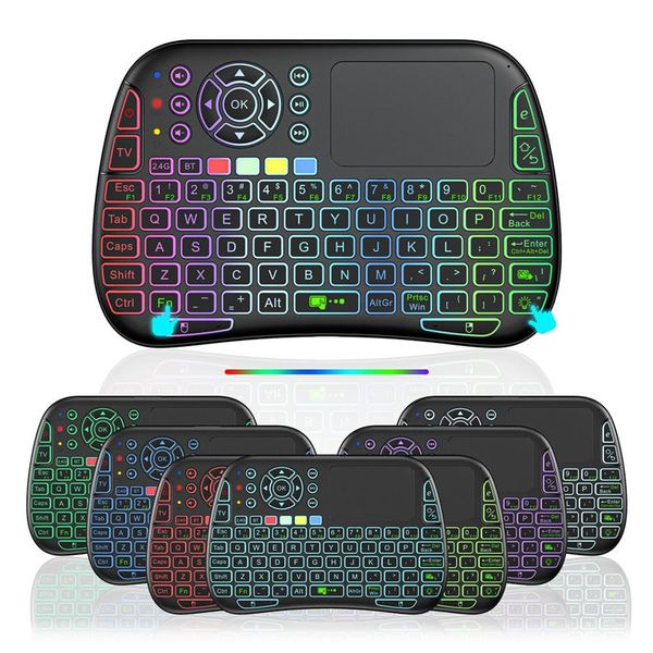 Mini teclado M9 con panel táctil para H96 X96 T95 Mecool Beelink Android TV Box Smart TV/PC/Ipad búsqueda por voz LED retroiluminado Air Mouse inalámbrico