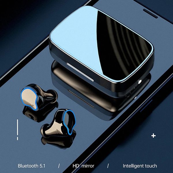 Écouteurs sans fil M9 TWS Bluetooth 5.1, oreillettes à commande tactile, casques de sport, suppression du bruit, affichage LED, capacité de 2000mAh