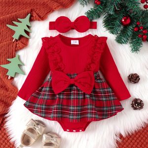 ma bébé 0-12m Noël né bébé filles rober raip roud raid tricot à manches longues à saut à saut à saut de combinaison de Noël