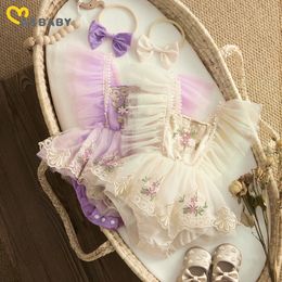 MA Baby 024m Princesa Baby Girl Rompper infante de tul bordado floral bordado de bordado en general ropa de fiesta de cumpleaños 240416