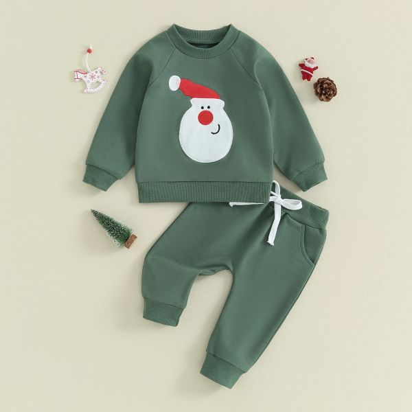 Mababy 3m-3y Christmas Nouveau-né pour bébé pour bébé Baby Girl Garçons Ensembles de vêtements de cerf Pantalon Sweat-shirt