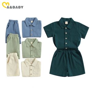 MA Baby 6m-4y Toddler Baby Boy Clothing Set Couleur Solite Top Vêtements décontractés Vêtements d'été doux 240428