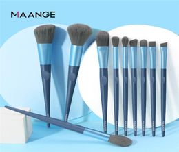 Maange 10 PCS Make -upborstels Sets Cosmetics Oogschaduwborstel Blush Losspoeder Borstel Make -Up Tools1288845