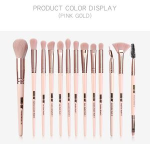 Maanderen 13 stks / partij make-up borstels set voor fundering poeder blozen oogschaduw concealer lip oog make-up borstel schoonheid tools