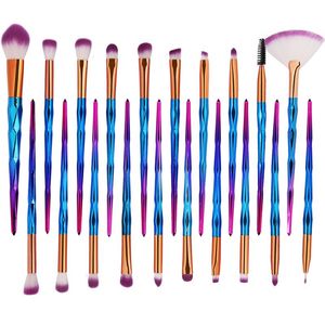 Maanderen 20 stks / kit Diamond Makeup Borstels Set Poeder Oogschaduw Foundation Blend Blush Lip Cosmetic Beauty Soft Make Up Brush Tool