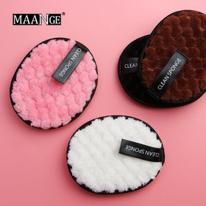 Maaige 4 kleuren Zachte Flanelette Makeup Bladerdeeg Dubbelzijdige Make-up Spons Voor Dames Lady Beauty Face Cosmetic Make Cleaning Tool