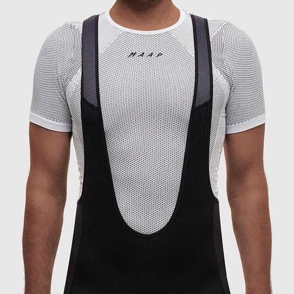 MAAP couche de base de cyclisme blanc et gris pur 2020 hommes maille toile d'araignée respirant vélo à manches courtes chemise sous-vêtements de Sport en plein air H1020