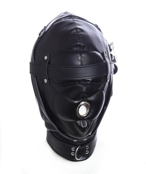 Mabangyuan Fournitures pour adultes Cagoules de bondage Bouche bandée Masques réglables Cuir épais Noir Rouge Jeux à capuchon Sédatifs Accessoires sexuels1617639