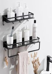 Mablack wandplank kookgerei opslag organizer keuken pantry badkamer pot pan rack met 6 hooks accessoire5088052