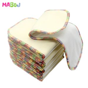 MABOJ 10pcs 4 Couches Chanvre Bambou Coton Couche Insérer Couches Écologiques Réutilisables Écologiques Pour Poche Couches Couches Coloré 210312