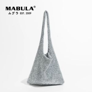 MABULA Bling femmes Hobo sac à bandoulière élégant pliable en Nylon sac à bandoulière grand Portable livre de travail sacs à main 240305