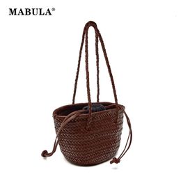 Mabula Luxury Design Pu Leather Womens Sac à bandoulière avec 2 poches Bodet Handbag High Quality Fashion Underwear Wallet 240515