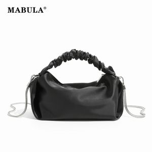MABULA luxe élégant Scrunchie Satin poignée supérieure sacs à main froncé conception Simple bandoulière Hobo sac marque pochette pour femmes sacs à main 240307