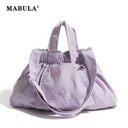 MABULA Nylon couleur unie sac à bandoulière pour femme Simple femme petit Hobo sac à main élégant léger dames fourre-tout sac à main 240305