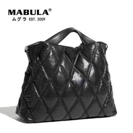 MABULA Simple fourre-tout matelassé sacs pour femmes hiver concepteur sacs à main de luxe en nylon plume vers le bas rembourré bandoulière oreiller sacs à main 240307
