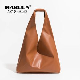 MABULA Trigle forme sac à bandoulière pour femmes Style japonais en cuir Pu Hobo sac léger poignée supérieure Simple élégant 240305