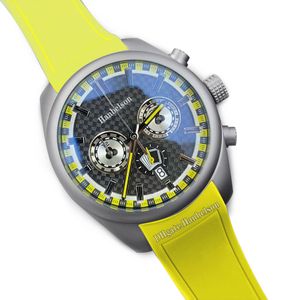 Macao Special Edition herenhorloge VK63 chronograaf quartz uurwerk stalen kast Limited gele vezelige wijzerplaat lederen band herenhorloges