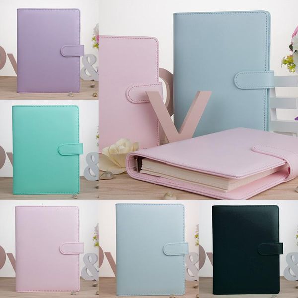 Macaron A6 Notebook Binder Bloc-notes Fournitures Couverture en cuir artificiel Cahiers à feuilles mobiles Organisateur de dossiers sans papier FHL480-WLL