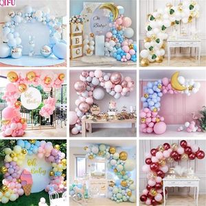 Macaron Balloon Chain Baby Shower Decoration Boy Girl Girl Ballon Arch Kit Ballon Garland First 1st Birthday Ballonnen Blue Set L316m