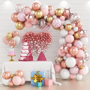 Kit d'arc de guirlande de ballons Macaron, décoration de fête de 1er anniversaire, confettis de mariage pour enfants, baby shower, ballon en Latex 220217